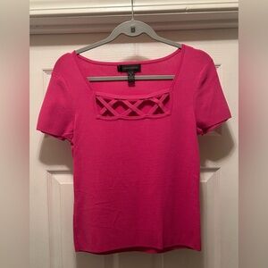 Cable & Gauge Pink Crop Cut Out Blouse